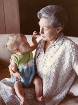 1971 Amy and Grandmother Willats at Laguna Beach